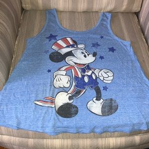 Mickey Mouse Disney XS distressed vintage looking oversized flowy patriot EUC
